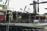 SRN4 The Prince of Wales (GH-2054) destroyed by fire at Dover